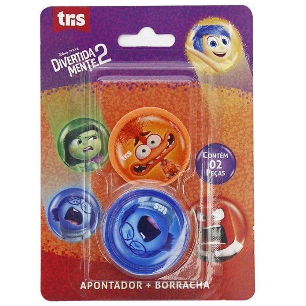 Kit Apontador Com Depósito + Borracha Divertidamente - Tris - 3