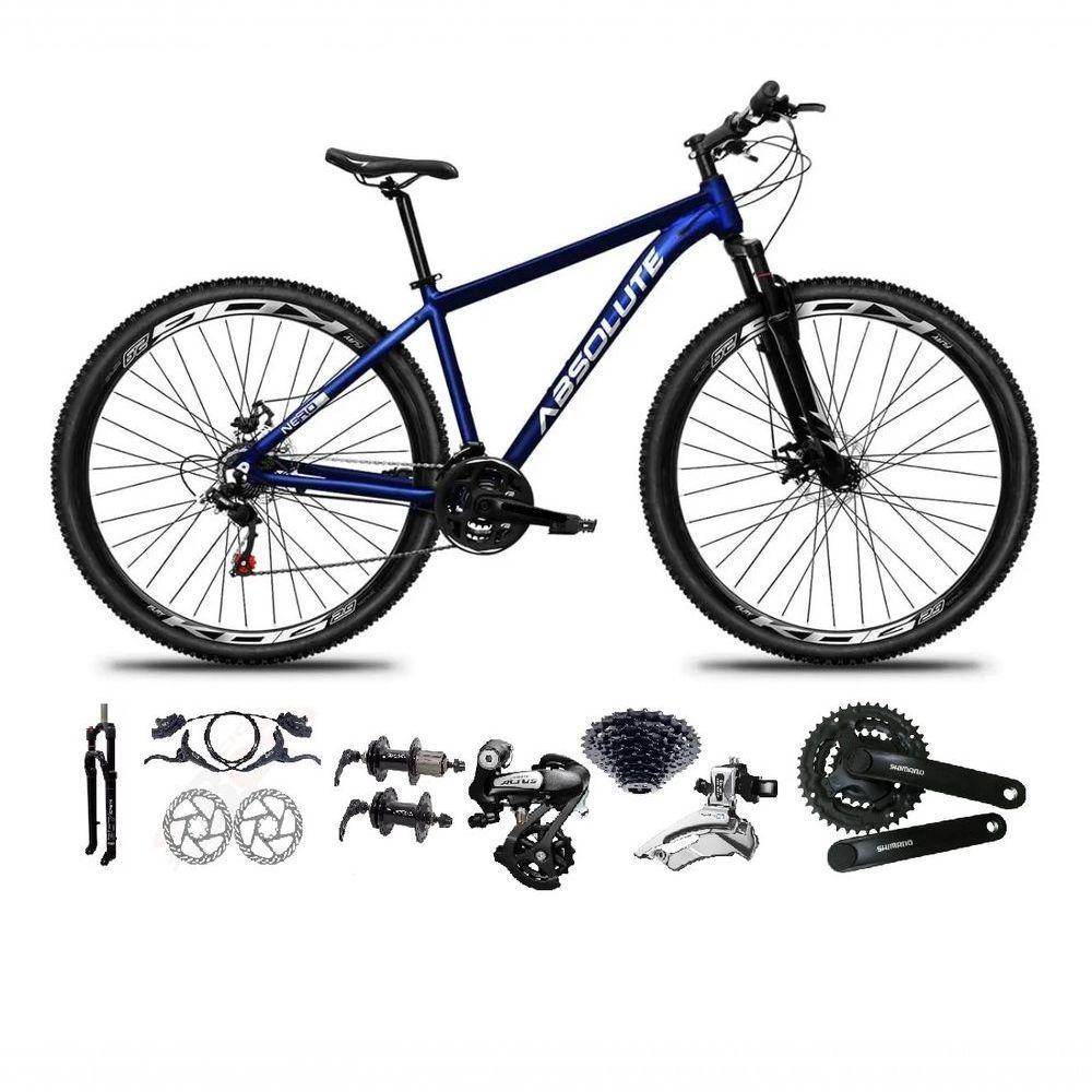 Bicicleta Aro 29 Absolute Nero 5 Shimano Altus 24v Freios Hidráulicos Garfo Com Trava - Azul Tam.19 - 1