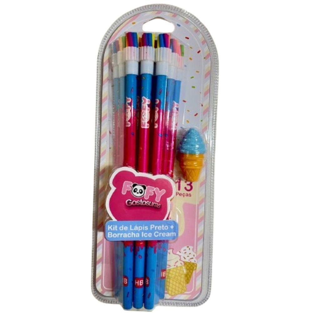 Kit De Lapis Preto E Borracha Ice Cream - Ff5508 - Fofy - 1