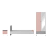 Quarto Infantil Completo Para Colchão 188x78cm Doçura Multimóveis Mp4331 Branco/cinza/rosa - 6