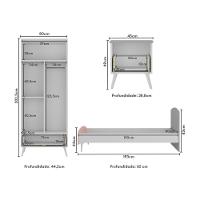 Quarto Infantil Completo Para Colchão 188x78cm Doçura Multimóveis Mp4331 Branco/cinza/rosa - 8