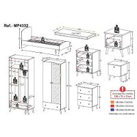 Quarto Infantil Completo Com Colchão Incluso Doçura Multimóveis Mp4332 Branco/cinza/rosa