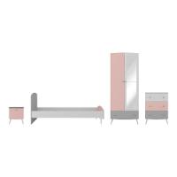 Quarto Infantil Completo Com Colchão Incluso Doçura Multimóveis Mp4332 Branco/cinza/rosa - 6