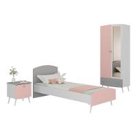 Quarto Infantil Completo Com Colchão Incluso Doçura Multimóveis Mp4334 Branco/cinza/rosa - 1