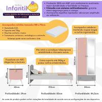 Quarto Infantil Completo Com Colchão Incluso Doçura Multimóveis Mp4334 Branco/cinza/rosa - 3