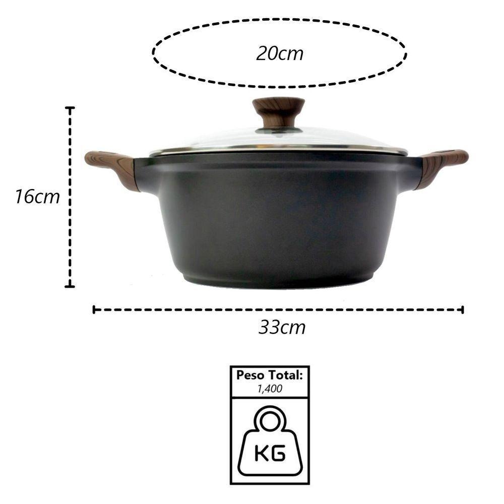 Caçarola Antiaderente Cerâmico Temperatti Nigro Am Tv 20cm - 2