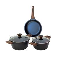 Kit 3pç Caçarolas Frigideiras Antiaderente Temperatti Nigro - 1