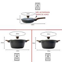 Kit 3pç Caçarolas Frigideiras Antiaderente Temperatti Nigro - 2