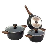 Kit 3pç Caçarolas Frigideiras Antiaderente Temperatti Nigro - 4