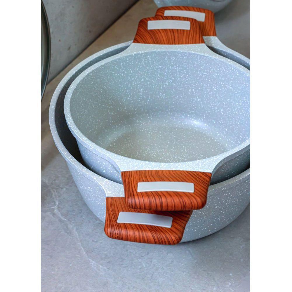 Kit 3pç Caçarolas Frigideiras Antiaderente Temperatti Bianco - 4