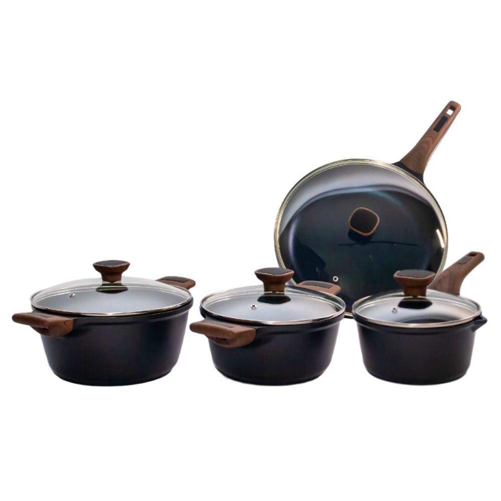 Kit 4pç Caçarolas Frigideiras Antiaderente Temperatti Nigro - 1