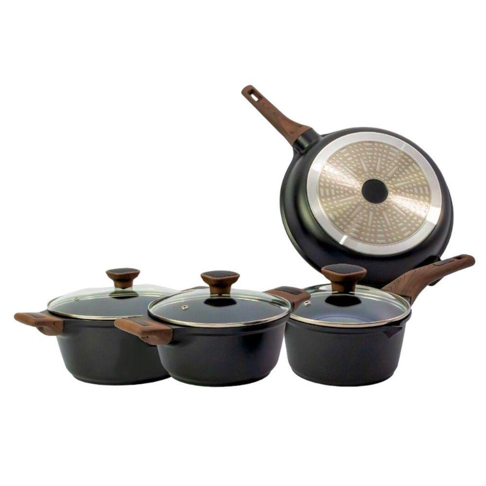 Kit 4pç Caçarolas Frigideiras Antiaderente Temperatti Nigro - 5