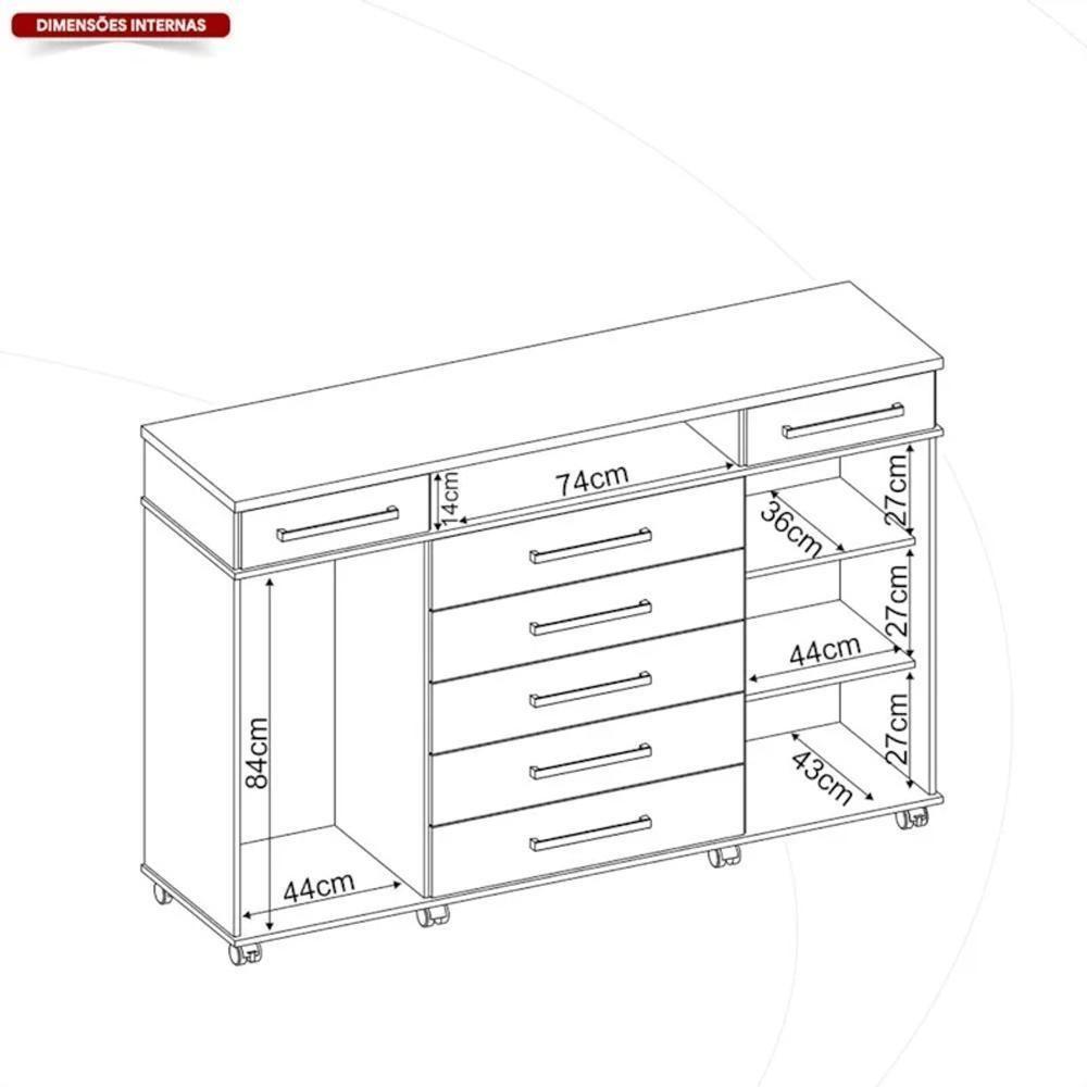 Cômoda London 2 Portas E 7 Gavetas Café Touch - Demóbile Café Touch - 5
