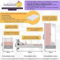 Quarto Infantil Completo Com Colchão Incluso Doçura Multimóveis Mp4333 Branco/cinza/rosa - 3