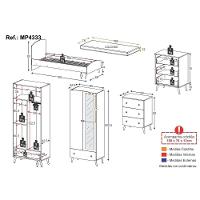 Quarto Infantil Completo Com Colchão Incluso Doçura Multimóveis Mp4333 Branco/cinza/rosa