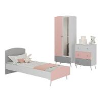 Quarto Infantil Completo Para Colchão 188x78cm Doçura Multimóveis Mp4330 Branco/cinza/rosa - 2