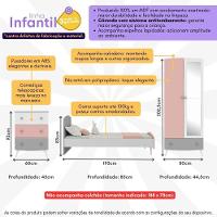 Quarto Infantil Completo Para Colchão 188x78cm Doçura Multimóveis Mp4330 Branco/cinza/rosa - 3