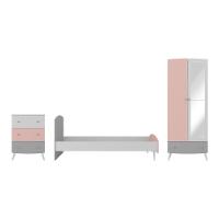 Quarto Infantil Completo Para Colchão 188x78cm Doçura Multimóveis Mp4330 Branco/cinza/rosa - 6