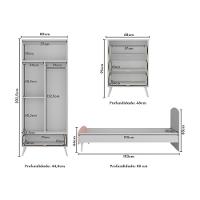 Quarto Infantil Completo Para Colchão 188x78cm Doçura Multimóveis Mp4330 Branco/cinza/rosa - 7