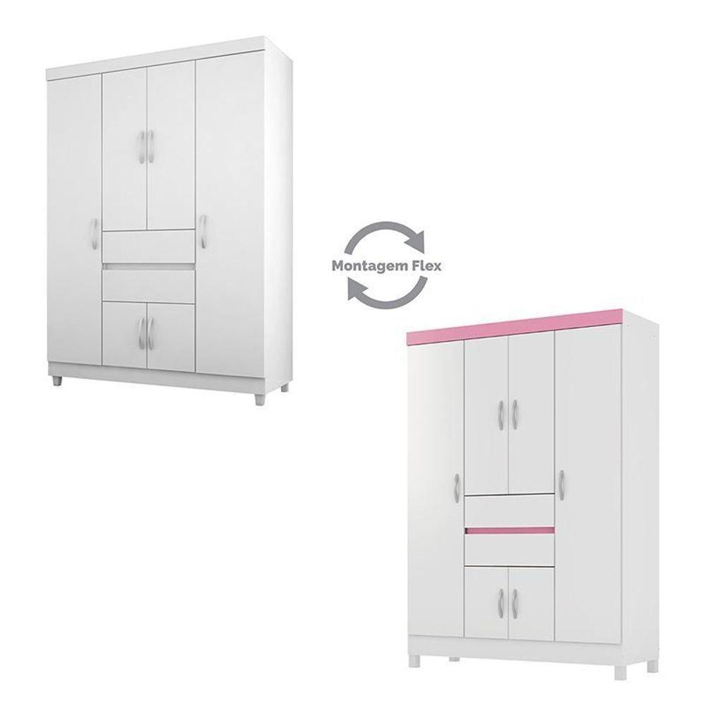 Guarda Roupa Casal Ecom Ii 6 Portas E 2 Gavetas Branco - Demóbile Branco - 4