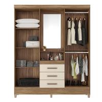 Guarda Roupa Capelinha Pérsia 4 Portas Amêndola/off White Com Espelho - Demóbile Amêndola/off White - 3