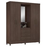 Guarda Roupa Capelinha Pérsia 4 Portas Café Touch Com Espelho - Demóbile Café Touch - 1