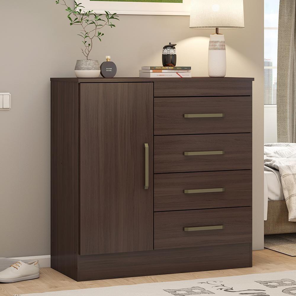 Cômoda Montevidéu 1 Porta E 4 Gavetas Café Touch - Demóbile Café Touch - 2