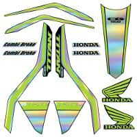 Kit Holográfico Para Moto Honda Cg Titan 160 Anos 2018 A 2020 Amarelo