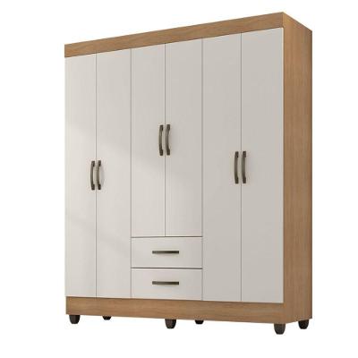 Guarda Roupa Casal Guararapes Nature Off White 6 Portas 2 Gavetas Nature-Off White Casah