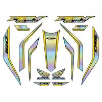 Kit Holográfico Para Moto Honda Cg Titan 160 Anos 2023 A 2024 Amarelo Amarelo - 6