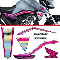 Kit Holográfico Para Moto Honda Cg Titan 160 Anos 2018 A 2020 Pink Pink - 1