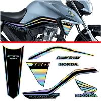 Kit Holográfico Para Moto Honda Cg Titan 160 Anos 2018 A 2020 Preto - 1