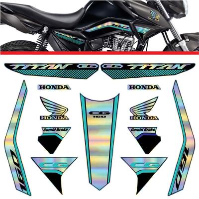 Cópia - Kit Carenagem Holográfico Honda Cg Titan 160 Anos 2023 2024 Verde Claro Verde Claro