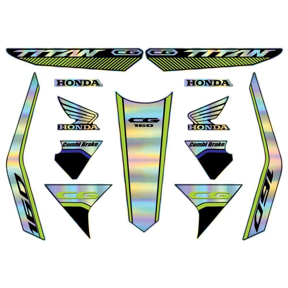 Kit Carenagem Holográfico Honda Cg Titan 160 Anos 2023 2024 Amarelo Amarelo - 5