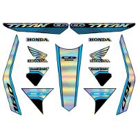 Kit Carenagem Holográfico Honda Cg Titan 160 Anos 2023 2024 Azul Claro - 2
