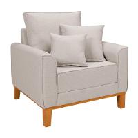 Kit Sofá Beny + 2 Poltronas Para Sala Confortável Linho Cru Cru 184