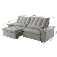 Sofá Victory Linho 02 Módulos De 90cm B25cm Meu Sofá Online A230 Linho Cinza - 6