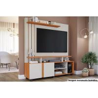 Rack Bancada c/Painel p/TV até 55 Pol Valência 100% MDF Rodízios 160x182cm Off White/Cinamomo - Permóbili - 1