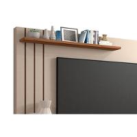 Rack Bancada c/Painel p/TV até 55 Pol Valência 100% MDF Rodízios 160x182cm Off White/Cinamomo - Permóbili - 5