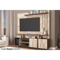 Rack Bancada c/Painel p/TV até 55 Pol Valência 100% MDF Rodízios 160x182cm Off White/Cinamomo - Permóbili - 6