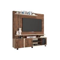 Rack Bancada c/Painel p/TV até 55 Pol Valência 100% MDF Rodízios 160x182cm Off White/Cinamomo - Permóbili - 7