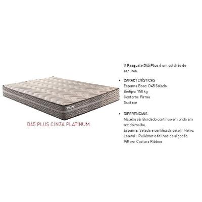 Conjunto Box Baú Casal: Colchão Espuma Paropas D45 Pasquale Plus Gray + Base CRC Suede Black (138x188)