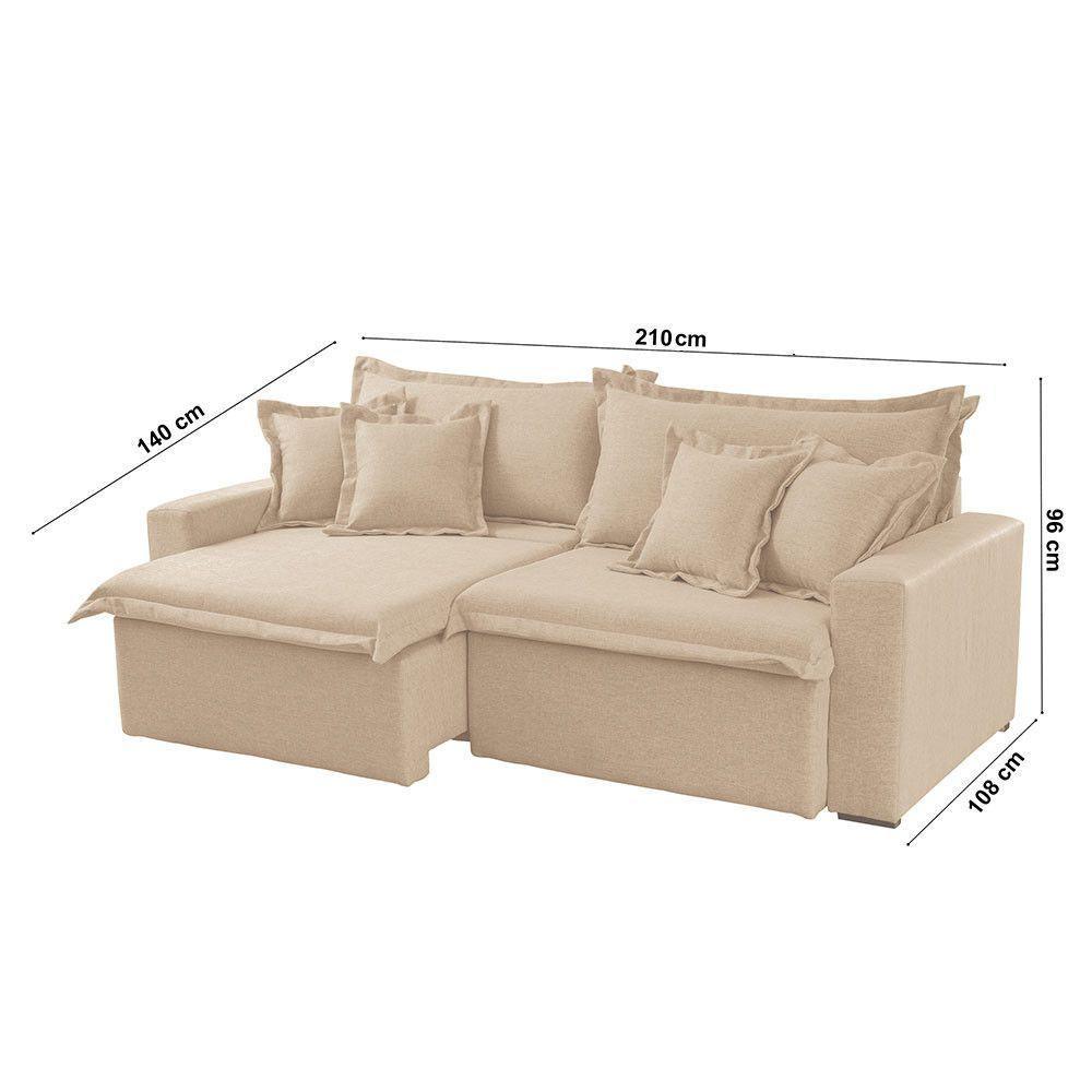 Sofá Montreal Linho 02 Módulos De 80cm B25cm Meu Sofá Online A294 Linho Creme - 5