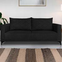 Sofa Nori 3 Lugares Pes De Ferro 200cm Linho Boucle 3304 Ezz 3304