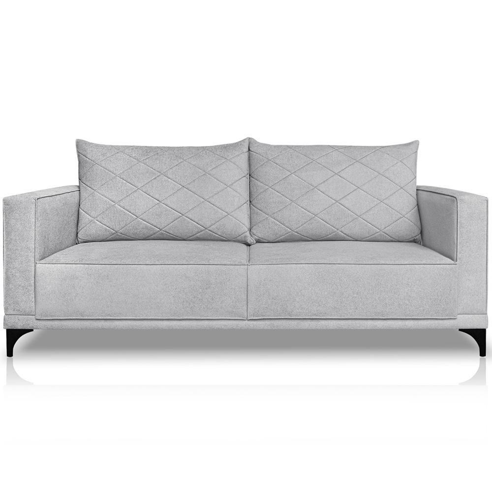 Sofa Nori 3 Lugares Pes De Ferro 220cm Linho Boucle 3302 Ezz 3302 - 1