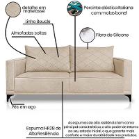Sofa Nori 2 Lugares Pes De Ferro 180cm Linho Boucle 3301 Ezz 3301 - 3