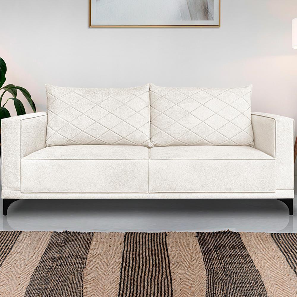 Sofa Nori 2 Lugares Pes De Ferro 180cm Linho Boucle 3300 Ezz 3300 - 2