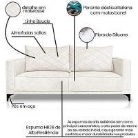 Sofa Nori 2 Lugares Pes De Ferro 180cm Linho Boucle 3300 Ezz 3300 - 3