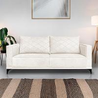 Sofa Nori 2 Lugares Pes De Ferro 180cm Linho Boucle 3300 Ezz 3300 - 10