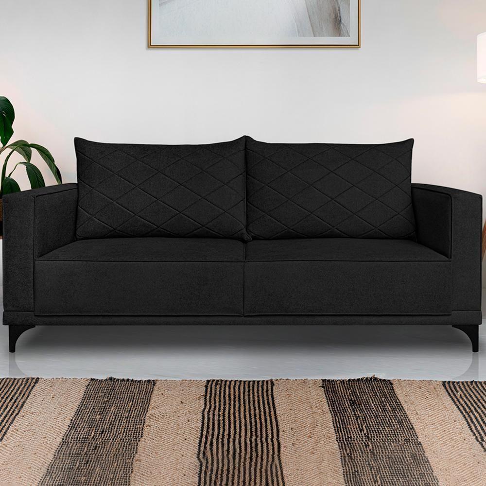 Sofa Nori 2 Lugares Pes De Ferro 180cm Linho Boucle 3304 Ezz 3304 - 1